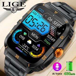 LIGE Relogio inteligente original para homens com tela Full Touch HD 600mAh Bateria de grande capacidade 100+ Esportes Fitness Relógio de pulso IP67 à prova d