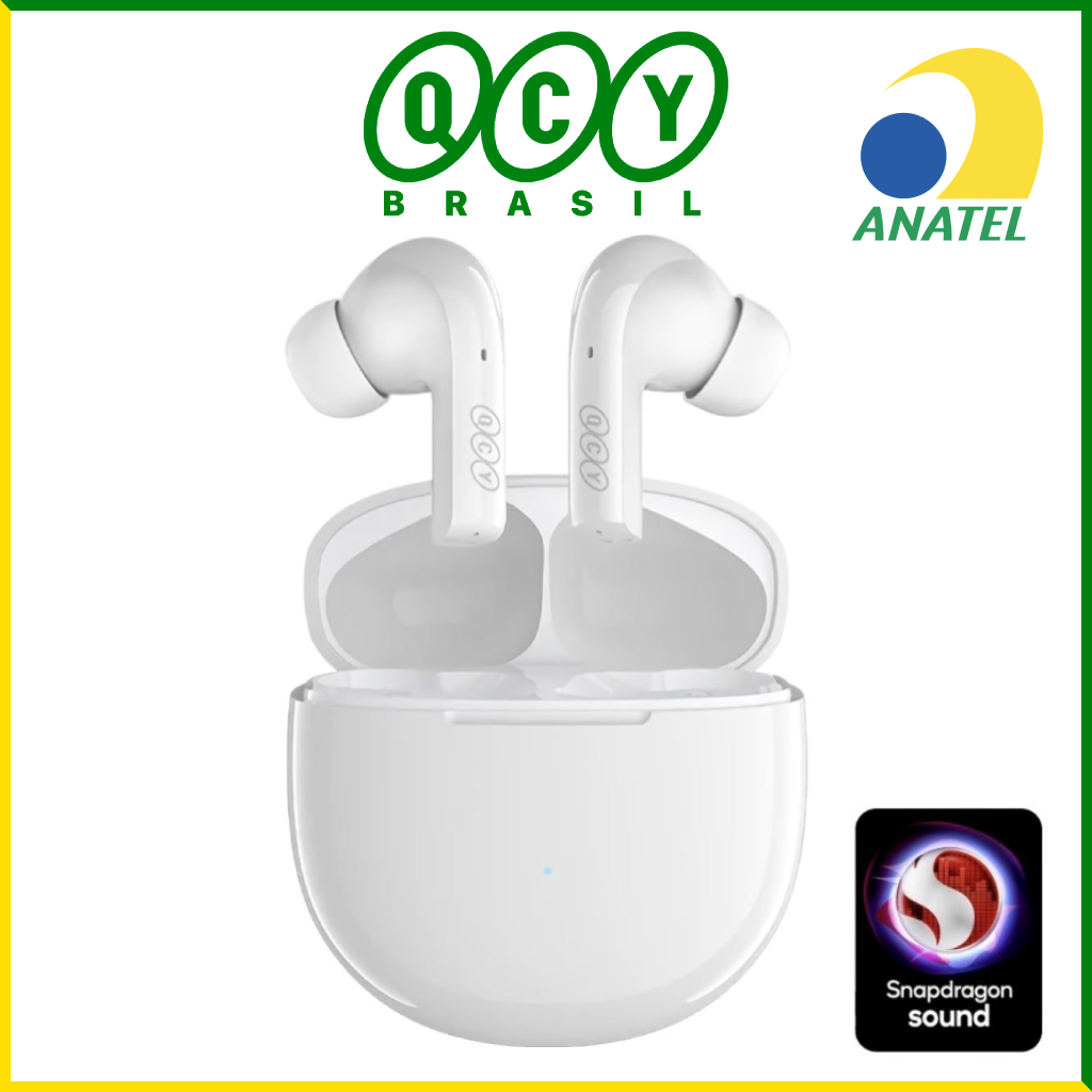 QCY T18 Fone De Ouvido Sem Fio Bluetooth V5.2 QCC3050 aptX Voz 32kHz 4 Mic CVC Chamada HD Conectar A 2 Dispositivos