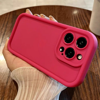 Capa Para Telefone iPhone 11 15 Estojo De Telefone Com Borda anti-Queda Vermelho Rosa Para iPhone 15 14 13 12 Pro max 11promax 7 8 plus XR 13promax 14pro max 15Pro Max De silicone Capa Macia Traseira13 12 Pro Max 11Promax 7 8 Plus XR X XS Silicone Traseir