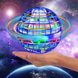Brinquedo de bola voadora com vida útil da bateria atualizada 360 ° girando bola flutuante bumerangue girando luz LED mágica brinquedo de bola voadora controle manual bola de drone giratória segura para crianças adultos internos e externos