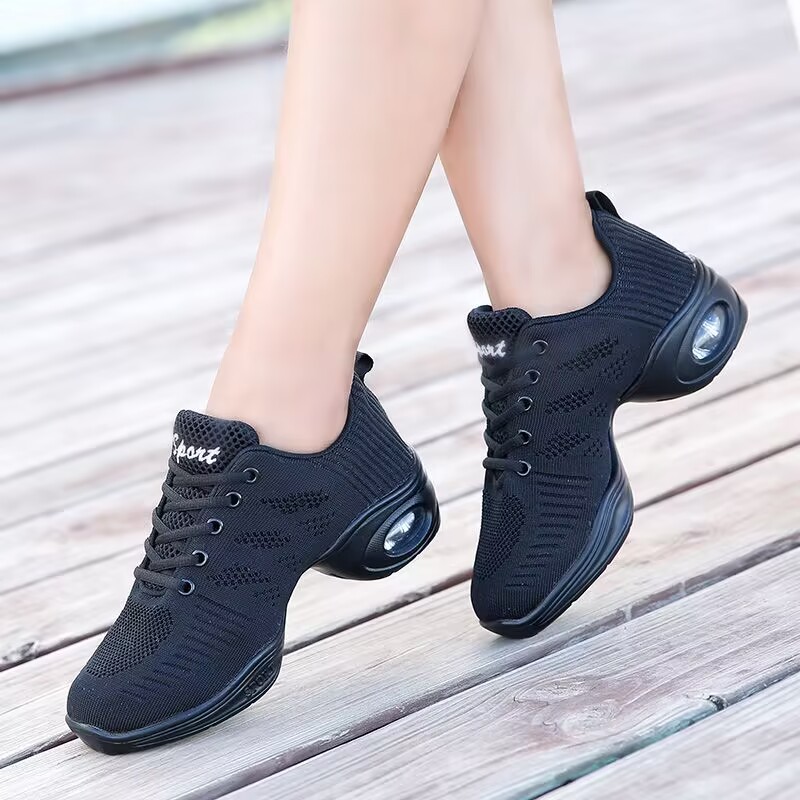 Sapatos De Dança De Malha Macia jazz Mulheres Confortáveis Tecido em Oferta na Shopee