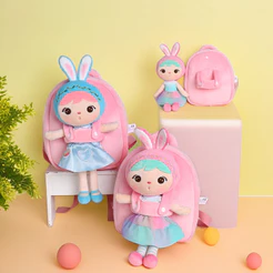 Metoo Lolita Princesa Mochila De Pelúcia 2 Em 1 Coelho Kawaii Escolar De Bonecas Presente De Aniversário Para Crianças