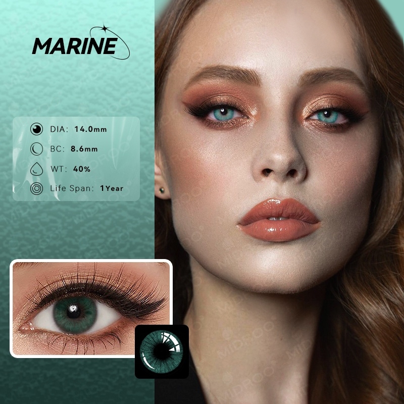 （Natural）Verde 2 Peças/Par 14,0mm 14,2mm Lentes De Contato Suaves Anual Natural Lente De Contato Colorida Olhos