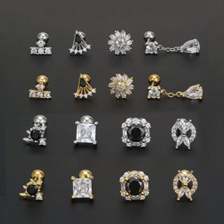 1Pcs G23 Brincos De Aço Titânio Obsidianos Estilo Frio Jóias