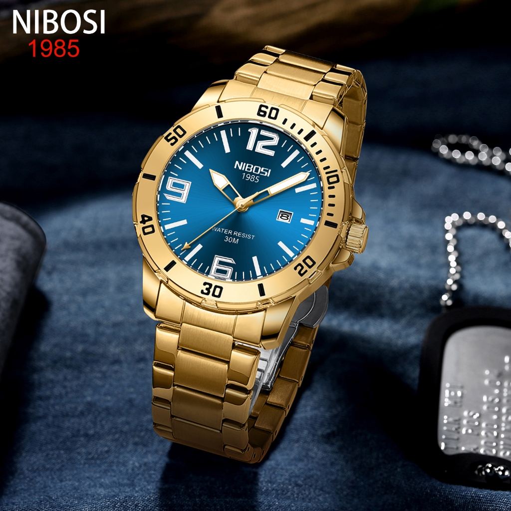 Relógio De Homem NIBOSI original De Luxo Em Aço Inoxidável Luminoso À Prova D'água