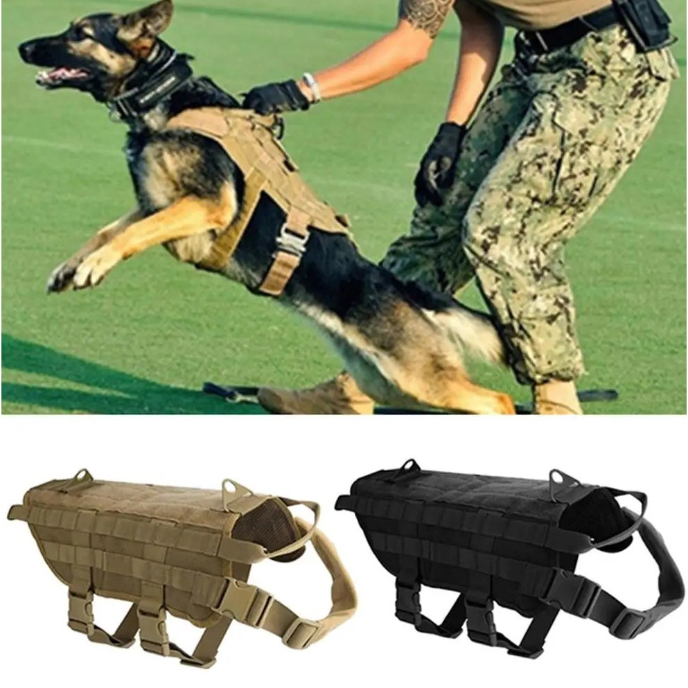 K9 Treinamento Tático Arnês Para Cães Molle Colete Pacotes Casaco 4 Cores S-XL Serviço Ao Ar Livre Roupas