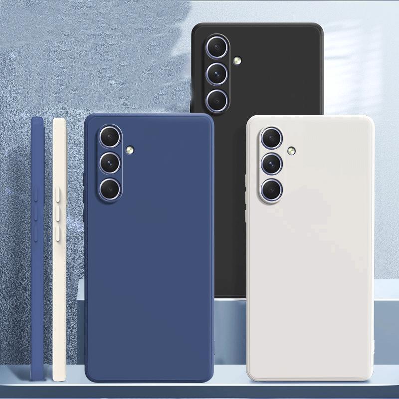 Para Samsung A14 A34 A54 A05S A15 M14 M34 Moldura Quadrada Capa Macia Com Alça De Pulso De Mão Cordão