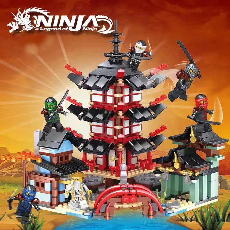 Fantasma Ninja Templo Ninja Compatível Lego Pequeno Bloco de Construção de Partículas Brinquedos de Costura Educacional @-