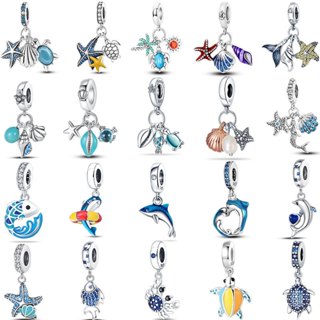 2024 Nova Série 925 Sterling Silver Ocean conch starfish beads Fit Marca Original Bracelete Criando Jóias De Moda Para Mulheres