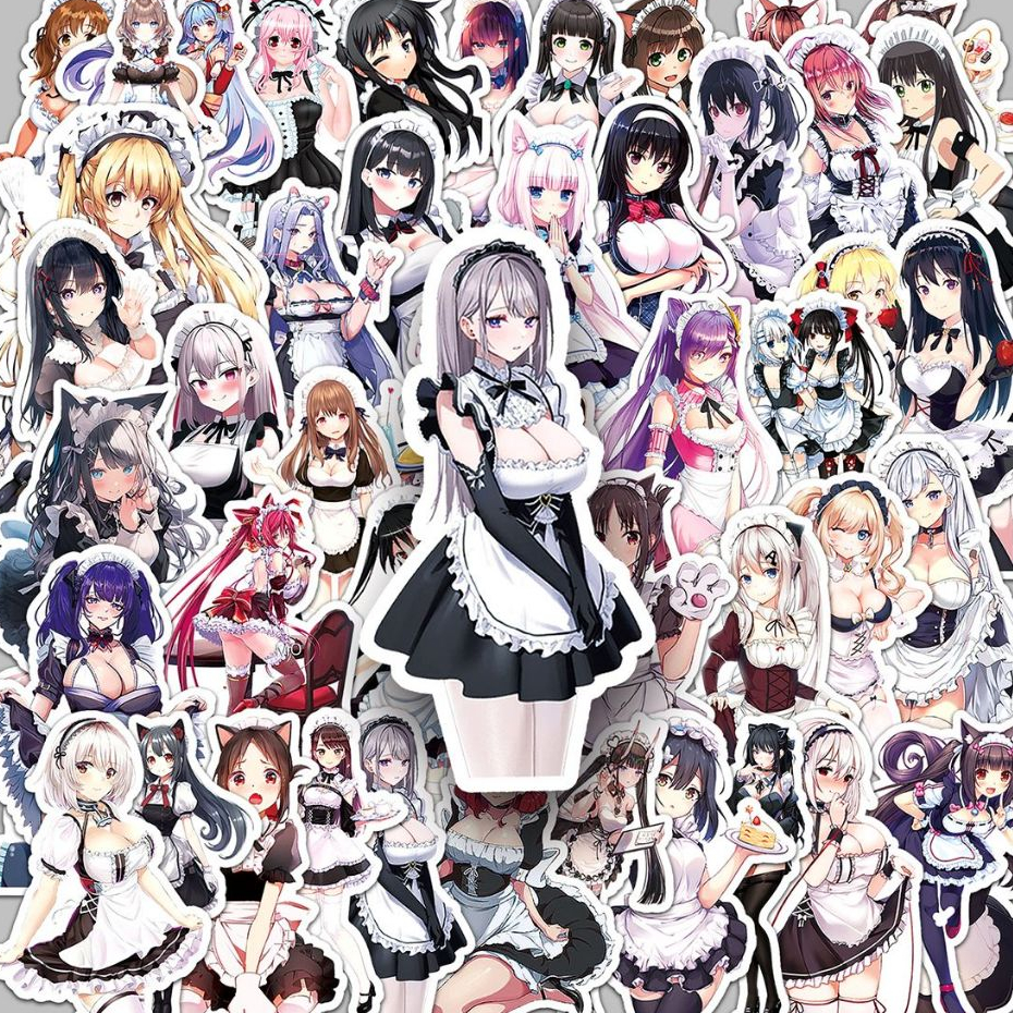 50Pcs Autocolantes Japoneses Anime Maid Stickers Para Telefones De Bricolage Capacete De Bicicleta Grafite Decoração