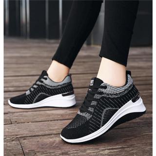Tênis De Moda Feminino Vulcanizado Plataforma Cor Sólida Sapatos De Senhora Cunhas Casuais Respiráveis Caminhada