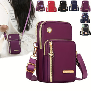 Mini Bolsa Para Celular De Corpo Cruzado O Ombro Em Nylon Casual Feminina Moedas E Carteira