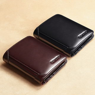 Porta-Carteiras De Couro Genuíno Anti RFID Moda Curta Vertical Trifold De Alta Qualidade Estilo Clássico Bolsa Masculina