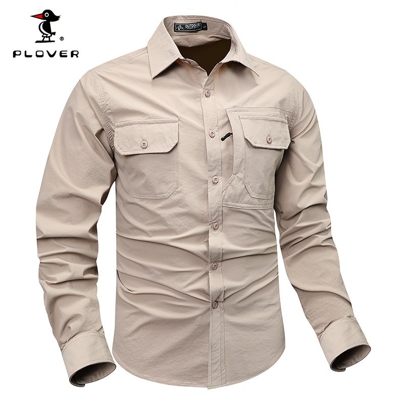 Tarambola camisa masculina de manga comprida Plus Size camisa geral 5XL exército Swat luta camisa militar de secagem ráp