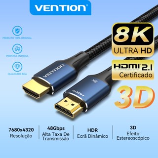 Vention HDMI 2.1 HD Cabo Tecnologia 8K Atualização Dinâmica HDR 48 5gbps Macho Para 8K