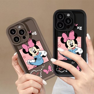 Capa De TPU Macia Antiimpacto Estampa De Desenho Animado Minnie Para iPhone 11 13 12 14 15 Pro Max XR 7Plus 8Plus 7 8 SE X XS 11promax 13promax 14ProMax 12ProMax Proteção De Lente
