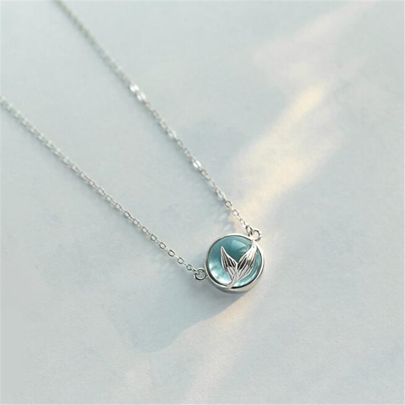 Novo Estilo Colar de Prata 925 Sterling Colar de Prata Moda Sereia Espuma Rabo de Peixe Criativo Temperamento Pingente Cadeia Clavícula Feminina Simples Estudante Cadeia Clavícula Mori Fresca CN059 em Oferta na Shopee