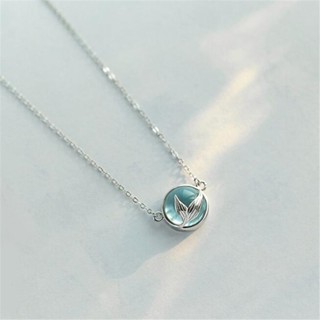 Novo Estilo Colar de Prata 925 Sterling Colar de Prata Moda Sereia Espuma Rabo de Peixe Criativo Temperamento Pingente Cadeia Clavícula Feminina Simples Estudante Cadeia Clavícula Mori Fresca CN059