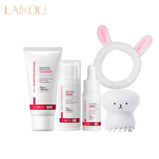 LAIKOU PRO Niacinamide Skincare Set Brightening Reduzir A Pele Dullnee Fade Linhas Finas 5pcs