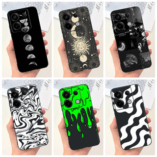 Xiaomi Redmi Nota 13 Pro/Note 13 5G Global Fashion Moon Padrão De Ondulação De Leite Da Lua Nota13 13Pro 5G Caixa De Silicone Macia TPU