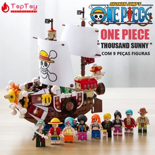 432 Peças One Piece THOUSAND SUNNY Brinquedos de blocos de construção Navio de Batalha Modelo Educacional Montado Bloco de Construção MOC Brinquedo Presentes de Aniversário e Natal para Crianças