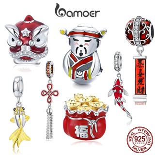 Bamoer Encanta 925 Prata Chinês Auspiciosos Série Elementos Para Colar Pulseira DIY