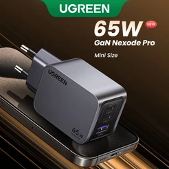 Carregador De Parede Rápido UGREEN Nexode Pro 65W USB C , 3 Portas Mini Compacto PPS GaN Dobrável Para MacBook/Air M2