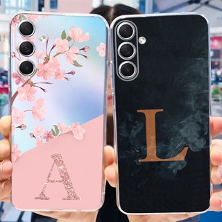 Para Samsung Galaxy M54 Caixa SM-M546B Capa Transparente Cartas De Moda Com Flores À Prova De Choque M54 5G 2023