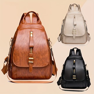 Mochila De Couro De Moda Feminina PU Multifuncional Portátil Exterior