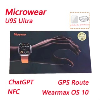 Microwear U9S Ultra Smart Watch 49mm ChatGPT Operação Por Gestos De Chamada Bluetooth Bússola GPS Rastreamento De Rota IP68 Esportes À Prova D