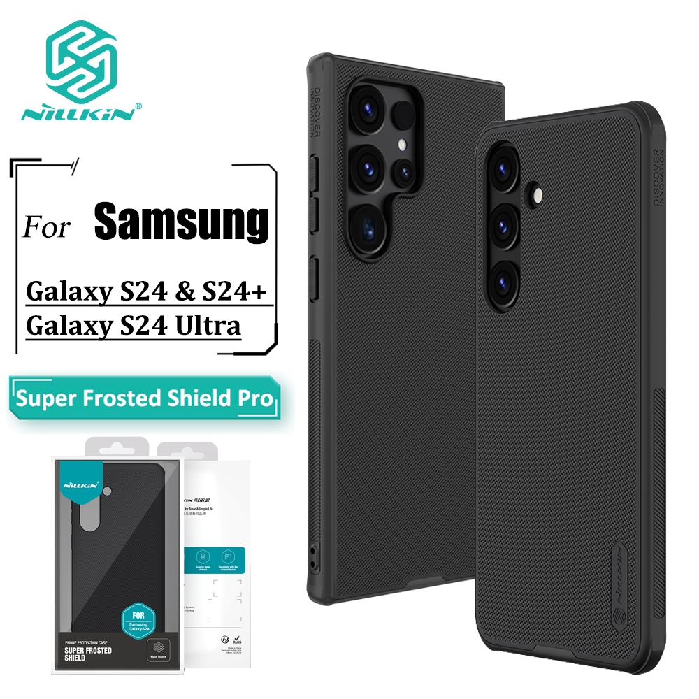 Capa Nillkin Shield Pro Para Samsung Galaxy S24 Ultra S24 + S24 Anti-Impressão Digital Traseira À Prova De Choque - Mobile & Gadgets
