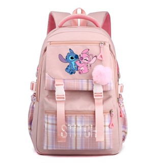 Mochila escolar feminina STITCH de grande capacidade para meninas e meninos/Bolsa de computador para estudante do ensino médio/O tecido Oxford é forte e durável
