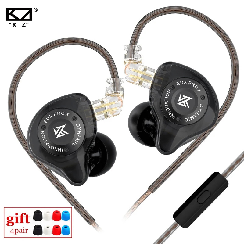 KZ EDX PRO X Fone De Ouvido De Acionamento Dinâmico HIFI Bass Earbud Esportivo Cancelamento De Música PROX ZSTX ZSN EDC EDA ZVX