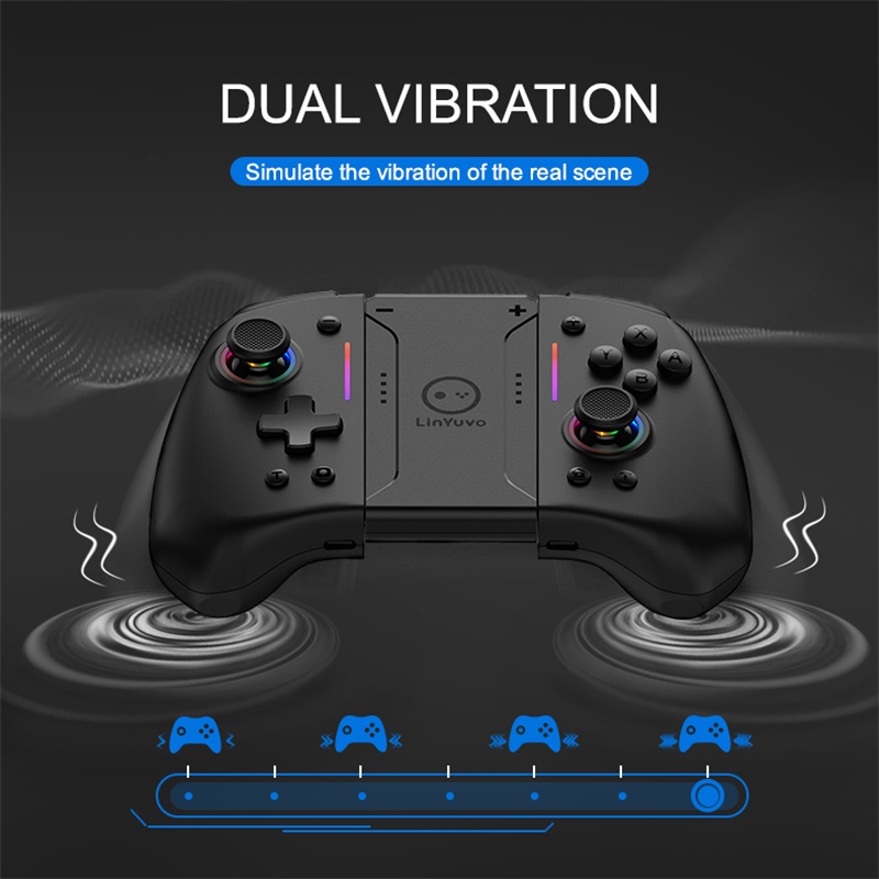 LinYuvo Controle Joypad para Nintendo Switch, Joypad OLED, Despertador Automático com Somatossensorial, Compatível com 6 Eixos, KS42