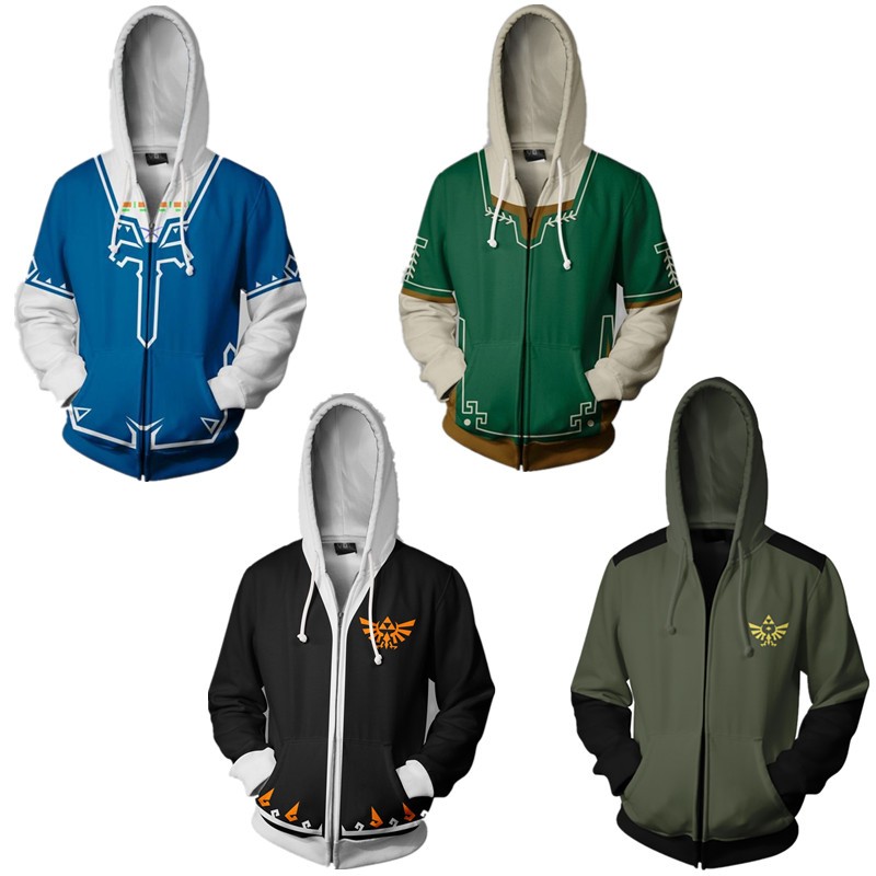 The Legend of Zelda Zipper Hoodie 3D Print Suéter Moda Jaqueta Jogo Quente Casacos