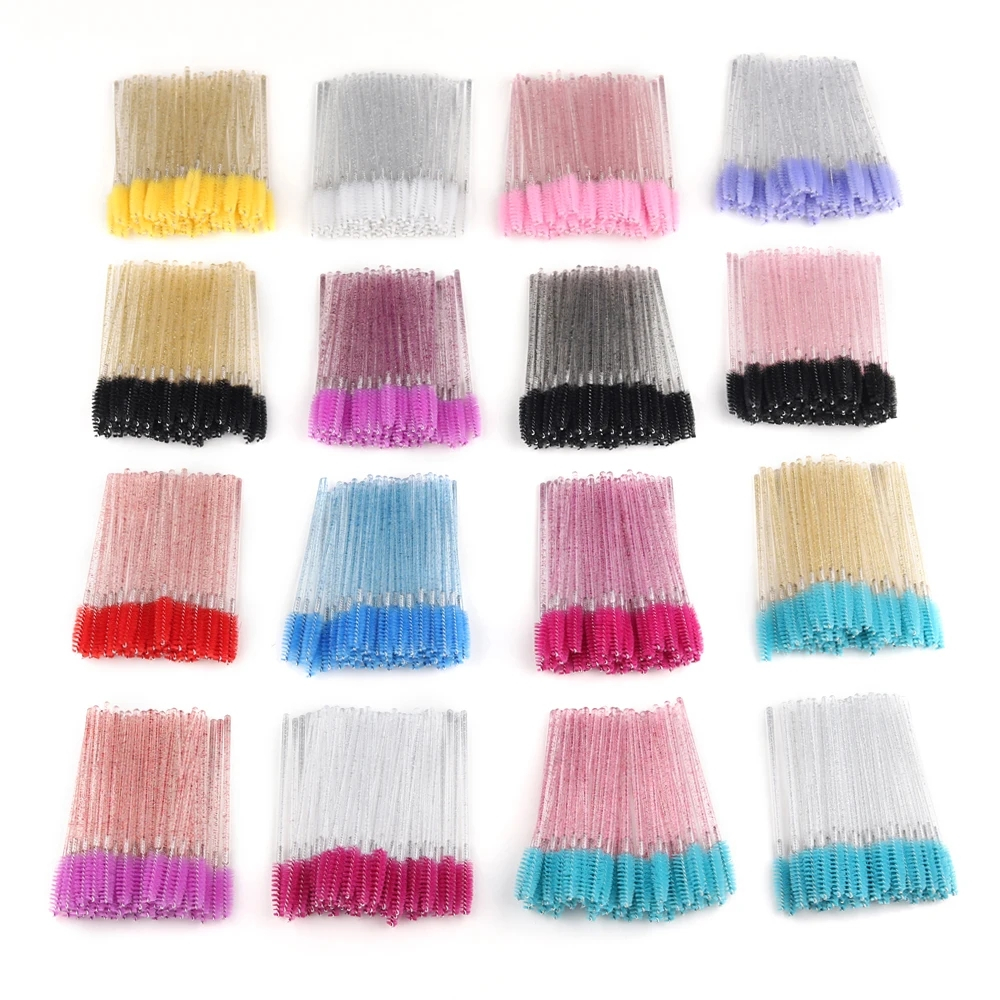 50pcs Escovas De Cílios Descartáveis Extensão Sobrancelhas De Cristal Máscara Conjunto De Ferramentas Cosméticas