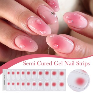 20Tips Tiras De Gel Semi Curado De Unhas Manicure UV Lâmpada LED Precisa De Moda Cobertura Completa Decalques
