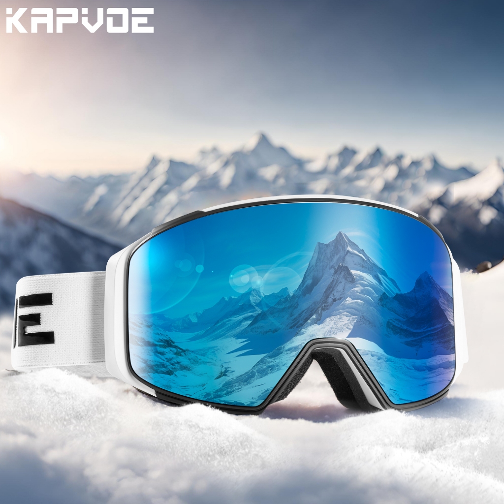 Óculos De Esqui Kapvoe Dupla Camada De Adsorção Magnética UV400 anti-Nevoeiro De snowboard snowmobile