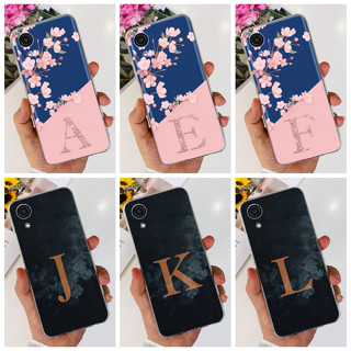 Samsung Galaxy A03 Core Linda Flor Fog Carta Inicial Invólucro Do Telefone A03Core SM-A032F Estojo De Silicone Macio TPU