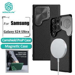 Nillkin CamShield ProP Capa Magnética Para Telefone Samsung Galaxy S24 Ultra Case Suporte Flip Câmera PC Rígido + TPU Tr