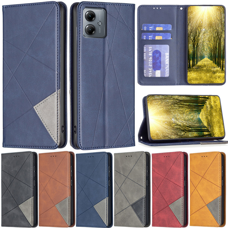 Carcaça De Luxo Para Motorola Moto G14 G54 G84 Edge 40 Neo De Couro Flip Magnético Capa De Suporte De Fólio