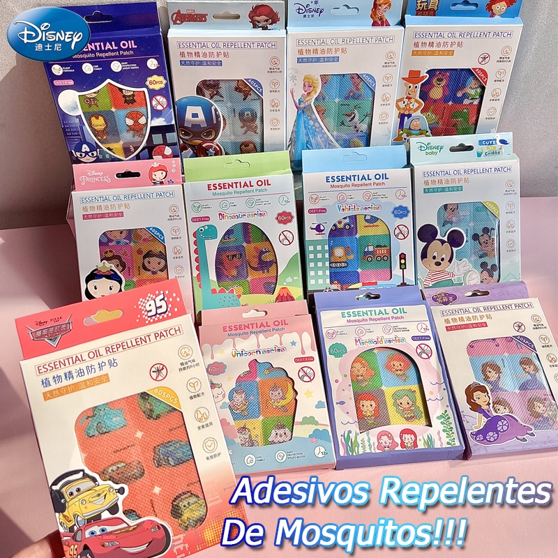 60Pcs Disney Adesivos Repelente De Mosquitos Anti-Insetos De Desenho Animado Para Bebês Planta Adesivo Óleo Essencial