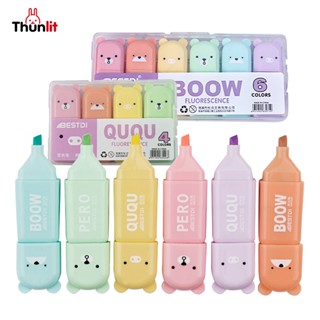 Conjunto Thunlit de 6 Canetas Marcadoras 4 Cores Cartoon para Jornal, Planejador e Bricolage Estudante em Oferta na Shopee