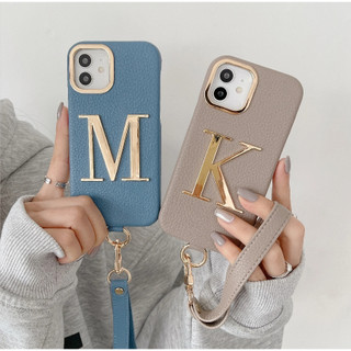 Nova Fêmea De Couro Personalizado Mão Cartas De Ouro Para iPhone16 15 13 14ProMax 14 16Plus 13Promax 13 12 11 em Oferta na Shopee