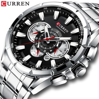 CURREN Relógio Moda Masculina Marca Topo De Quartzo De Aço Inoxidável 8363 Xs