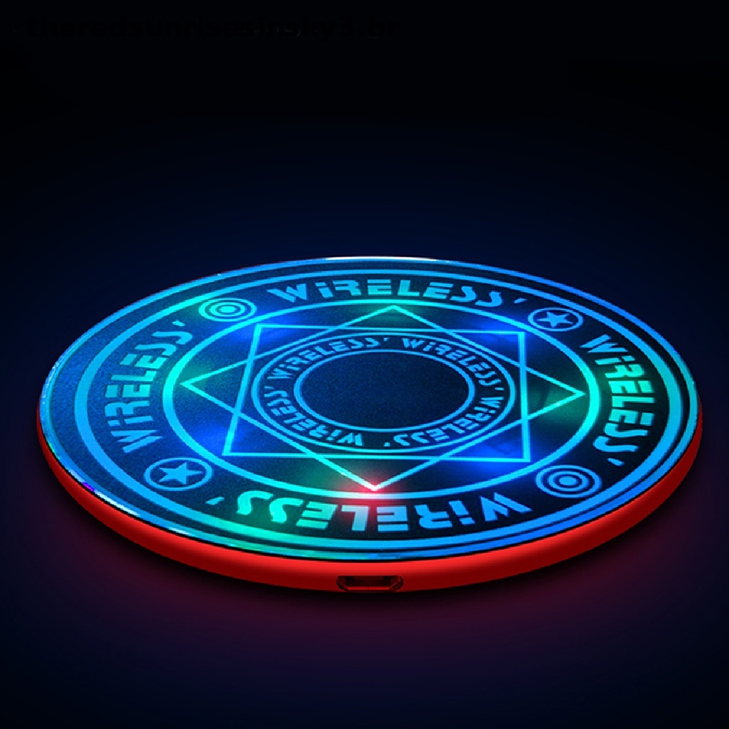 DG 10W QI Wireless Fast Charger Circle Magic Optical Array Carregamento Sem Fio Para Telefone De Gama Completa Padrão