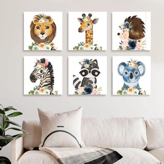 RUOPOTY 20x20cm Tinta Por Números Com Moldura Pinturas Decorativas Animais De Desenho Animado Pintura Decoração De Sala De Estar