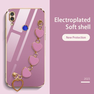 Carcaça para Xiaomi Redmi Note 7 Pro 8 2021 8 Pro Love Pulseira Estilo Feminino Silicone Flexível Câmera Protetora Capa para Celular