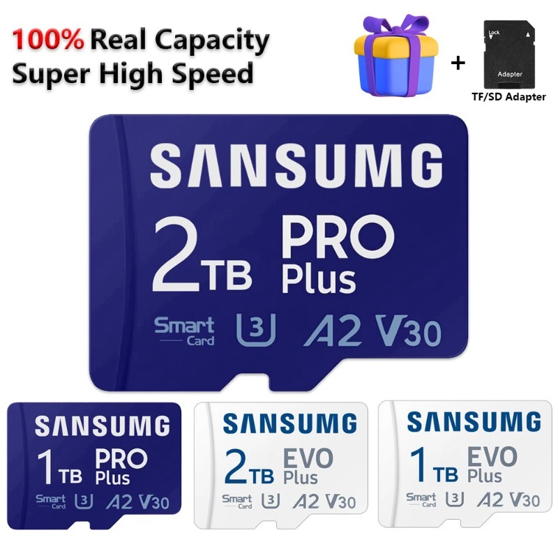 Cartão  MemórMicro Card 2TB De Alta Velocidade TF 1TB SD Flash Para Proteção De Segurança Telefônica Presente De Câmera