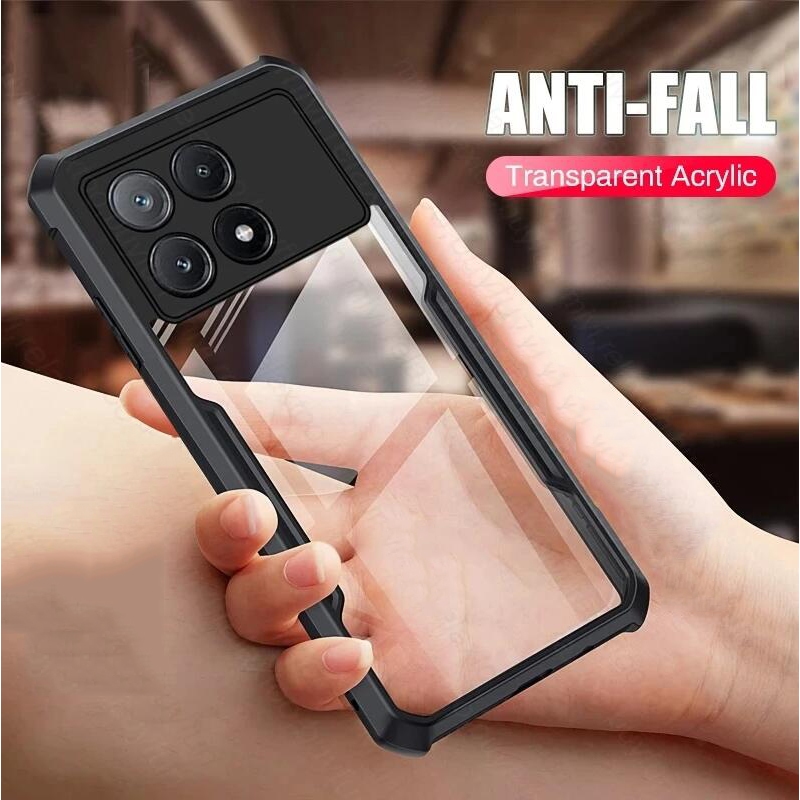 Xiaomi POCO X6 5G X6 Pro 5G POCOX6 POCOX6Pro X 6 X65G Acrílico Traseiro Transparente Invólucro PC TPU Capa Macia À Prov em Oferta na Shopee
